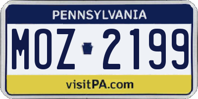 PA license plate MOZ2199