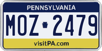 PA license plate MOZ2479