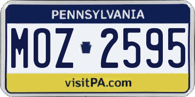 PA license plate MOZ2595