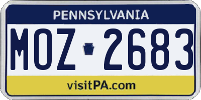 PA license plate MOZ2683