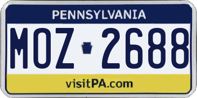 PA license plate MOZ2688