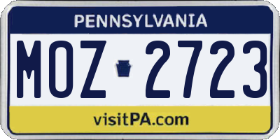 PA license plate MOZ2723