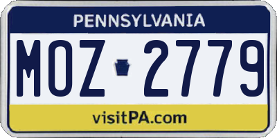 PA license plate MOZ2779