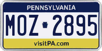 PA license plate MOZ2895