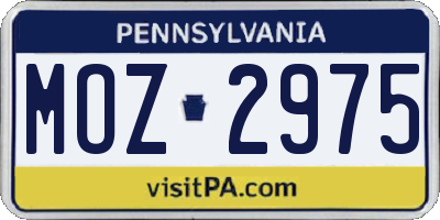 PA license plate MOZ2975