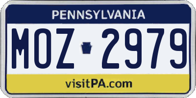 PA license plate MOZ2979
