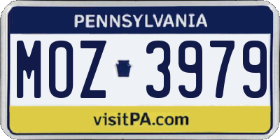 PA license plate MOZ3979