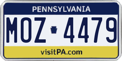 PA license plate MOZ4479