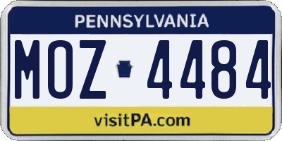 PA license plate MOZ4484
