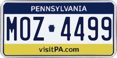 PA license plate MOZ4499