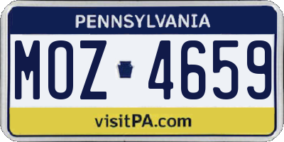 PA license plate MOZ4659