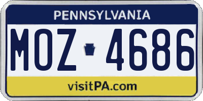 PA license plate MOZ4686