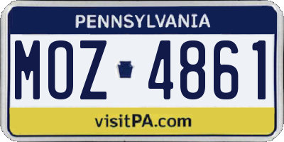 PA license plate MOZ4861