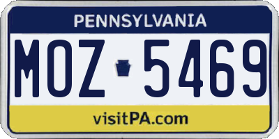 PA license plate MOZ5469