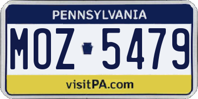 PA license plate MOZ5479
