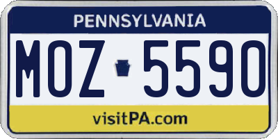 PA license plate MOZ5590