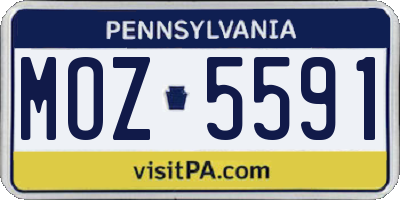 PA license plate MOZ5591