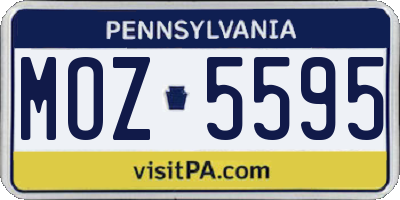 PA license plate MOZ5595
