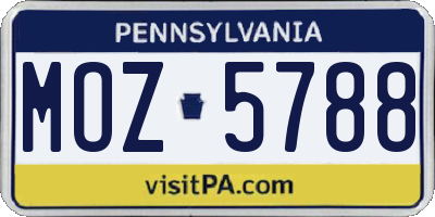 PA license plate MOZ5788
