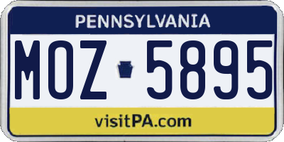 PA license plate MOZ5895