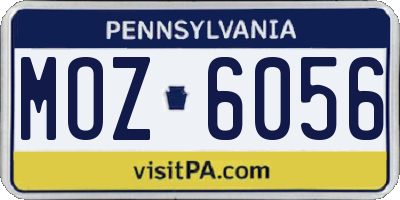 PA license plate MOZ6056