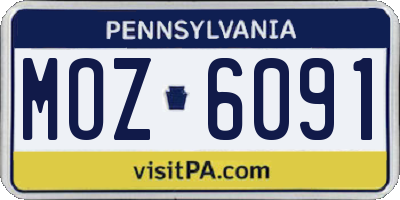 PA license plate MOZ6091