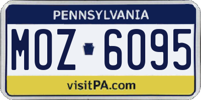 PA license plate MOZ6095