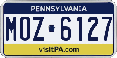PA license plate MOZ6127