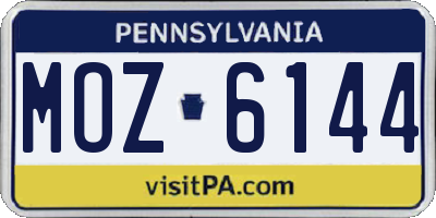PA license plate MOZ6144