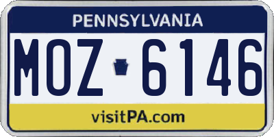 PA license plate MOZ6146