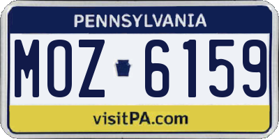 PA license plate MOZ6159