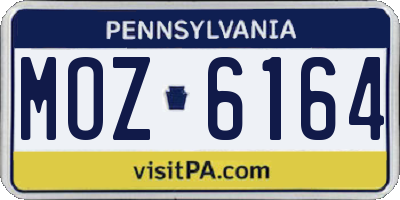 PA license plate MOZ6164