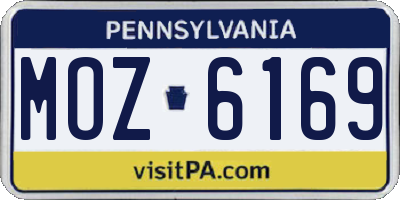 PA license plate MOZ6169
