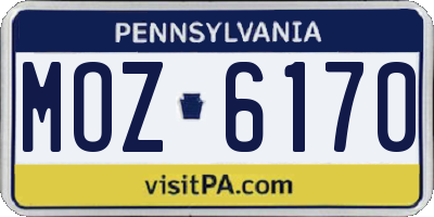 PA license plate MOZ6170