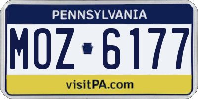 PA license plate MOZ6177
