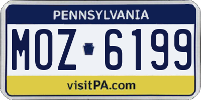 PA license plate MOZ6199