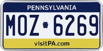 PA license plate MOZ6269