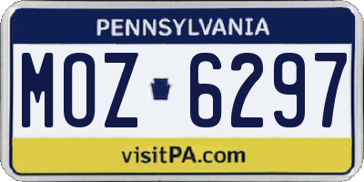 PA license plate MOZ6297