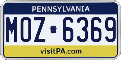 PA license plate MOZ6369
