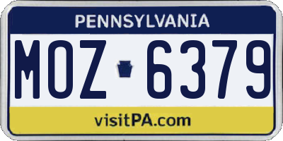 PA license plate MOZ6379