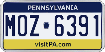 PA license plate MOZ6391