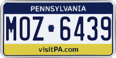 PA license plate MOZ6439