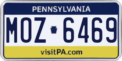 PA license plate MOZ6469