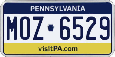 PA license plate MOZ6529