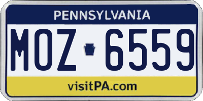 PA license plate MOZ6559