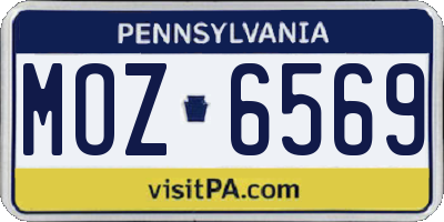 PA license plate MOZ6569