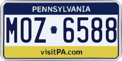 PA license plate MOZ6588