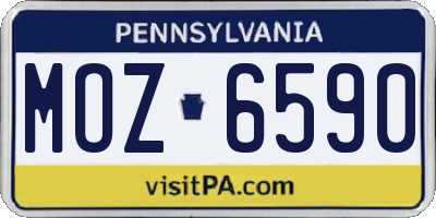 PA license plate MOZ6590