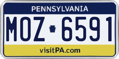 PA license plate MOZ6591