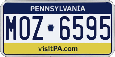 PA license plate MOZ6595